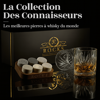 Coffret Cadeau Whisky Édition Granite™ – Verres Cristal & Pierres Réfrigérantes